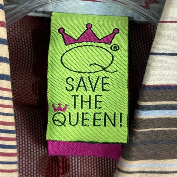 SAVE THE QUEEN Top M ITALY Appliqué-Peacock-Ruffle-Glitter Graphic Mixed-Media - Picture 3 of 16